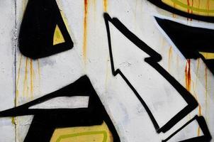 Background image of the wall decorated with colorful abstract graffiti. Street art concept photo