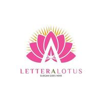 Initial Letter A Lotus Icon Vector Logo Template Illustration Design