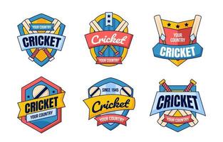 conjunto de logotipos de críquet vector