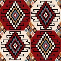 patrón geométrico étnico colorido. kilim azteca patrón geométrico cuadrado en forma de diamante sin costuras. uso de patrón turco colorido para tela, textil, elementos de decoración del hogar, tapicería, envoltura. vector
