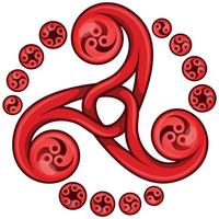 Knotted triskelion symbol design vector