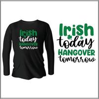 irlandés hoy resaca mañana diseño con vector