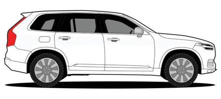 diseño de vector de vista lateral de coche suv grande