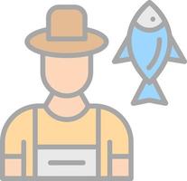 diseño de icono de vector de pescador