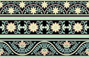 Set of simple floral seamless patterns. vector