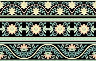 Set of simple floral seamless patterns. vector