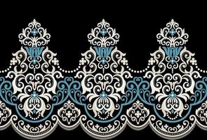 damask seamless pattern with elements vector