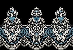 damask seamless pattern with elements vector