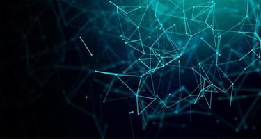 Digital technology futuristic data connect blue green background, abstract cyber communication information, innovation future tech, internet network connection, Ai big data, polygonal illustration 3d photo