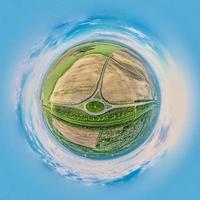 Spherical panorama of nature landscape. Little planet panorana photo