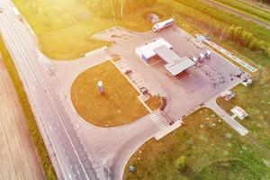 Aerial view of gas station photo