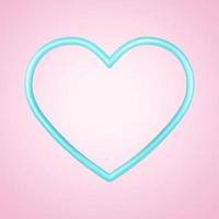 3D Turquoise heart frame isolated on pink background vector