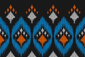 Abstract ethnic ikat background. Geometric seamless pattern in tribal. Fabric Mexican style. vector
