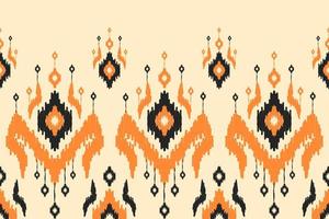 Abstract ethnic ikat background. Geometric seamless pattern in tribal. Fabric Indian style. vector