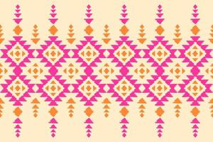 Ethnic ikat seamless pattern in tribal. Aztec geometric ornament print. Fabric Indian style. vector