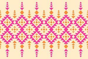Ethnic ikat seamless pattern in tribal. Aztec geometric ornament print. Fabric Indian style. vector