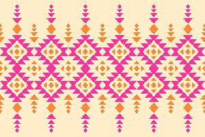 patrón étnico ikat sin costuras en tribal. estampado de adornos geométricos aztecas. tela estilo indio. vector