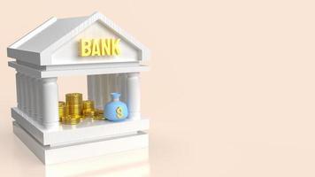 bank building icon for business or saving concept 3d rendering photo