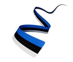 Estonia Flag Ribbon independence day banner 3d illustration. Estonian memorial holiday 24th of February photo