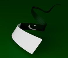 Pakistani wavy flag abstract ribbon. 3d illustration. photo