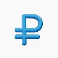 Blue Russian ruble currency symbol icon 3d illsutration photo