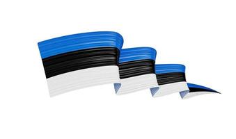 Estonia Flag Ribbon independence day banner 3d illustration. Estonian memorial holiday 24th of February photo