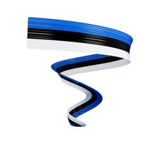 Estonia Flag Ribbon independence day banner 3d illustration. Estonian memorial holiday 24th of February photo