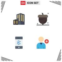 paquete de iconos de vector de stock de 4 signos y símbolos de línea para la comunicación de arquitectura bellota roble elementos de diseño de vector editables móviles