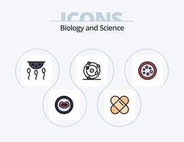 Biology Line Filled Icon Pack 5 Icon Design. . . chemical. pills. medication vector