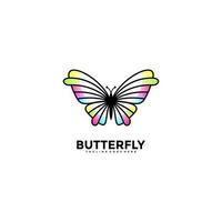 Vector illustration of colorful butterfly logo.