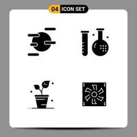 Mobile Interface Solid Glyph Set of Pictograms of science ecology disease health nature Editable Vector Design Elements