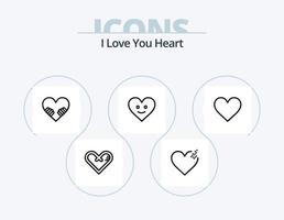 paquete de iconos de línea de corazón 5 diseño de iconos. . corazón. enamorado. derrotar. favorito vector