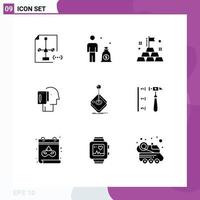 9 Creative Icons Modern Signs and Symbols of game start gold note start from scratch Editable Vector Design Elements