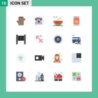 Set of 16 Modern UI Icons Symbols Signs for tools unlock drinks mobile application application Editable Pack of Creative Vector Design Elements