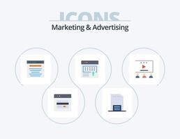 Marketing And Advertising Flat Icon Pack 5 Icon Design. marketing. announcement. paper. advertising. marketing vector