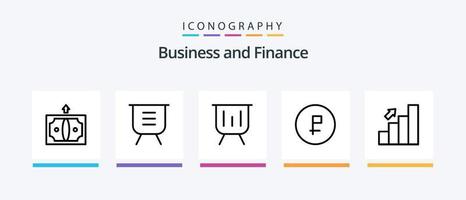 paquete de iconos de la línea de finanzas 5 que incluye dinero. comercio. Cajero automático. negocio. Finanzas. diseño de iconos creativos vector