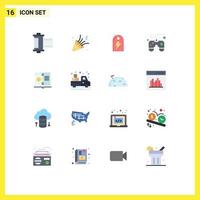 Universal Icon Symbols Group of 16 Modern Flat Colors of hardware book tag remote control pad Editable Pack of Creative Vector Design Elements