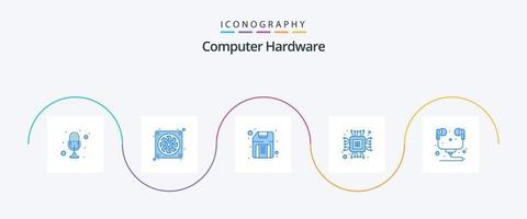 paquete de iconos azul 5 de hardware de computadora que incluye hardware. micro. hardware. computadora. hardware vector