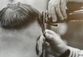 Man visiting barbershop photo