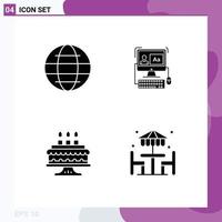 Creative Icons Modern Signs and Symbols of globe cake world software beach Editable Vector Design Elements