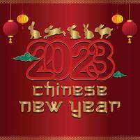 Chinese new year 2023 vector. Lunar new year. Year of the Rabbit. Chinese New Year 2023 Card vector