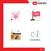 4 Flat Icon concept for Websites Mobile and Apps baby folder ipo bar summer Editable Vector Design Elements