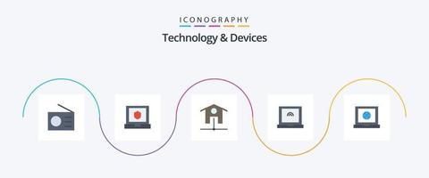 Devices Flat 5 Icon Pack Including . smart house. web. globe vector