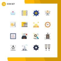 Universal Icon Symbols Group of 16 Modern Flat Colors of player hat transportation man harlequin Editable Pack of Creative Vector Design Elements