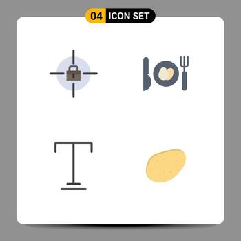 Flat Icon Pack of 4 Universal Symbols of target patato dinner font 5 Editable Vector Design Elements