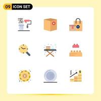 Set of 9 Modern UI Icons Symbols Signs for watch search no valentine product Editable Vector Design Elements