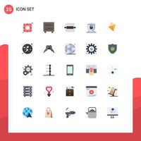 Universal Icon Symbols Group of 25 Modern Flat Colors of festival security bakery lock internet Editable Vector Design Elements