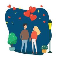 Romantic postcard. Love date. Valentine's Day vector