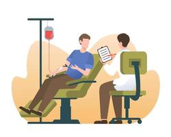 Blood donor and donation illustration vector