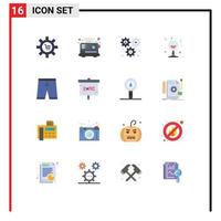 Set of 16 Commercial Flat Colors pack for celebration wine kitchen dollar setting Editable Pack of Creative Vector Design Elements